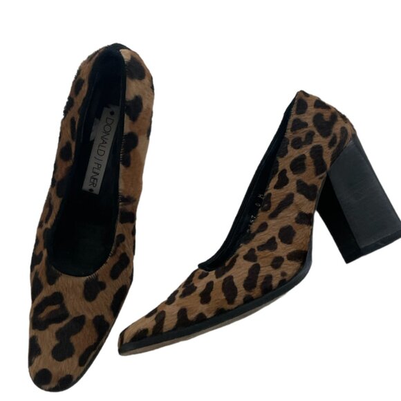 ⭐️Leopard Pumps Classy Elegant Posh Party Chic Glam Fuzzy Hippie Hip Artsy Heels - Picture 1 of 9
